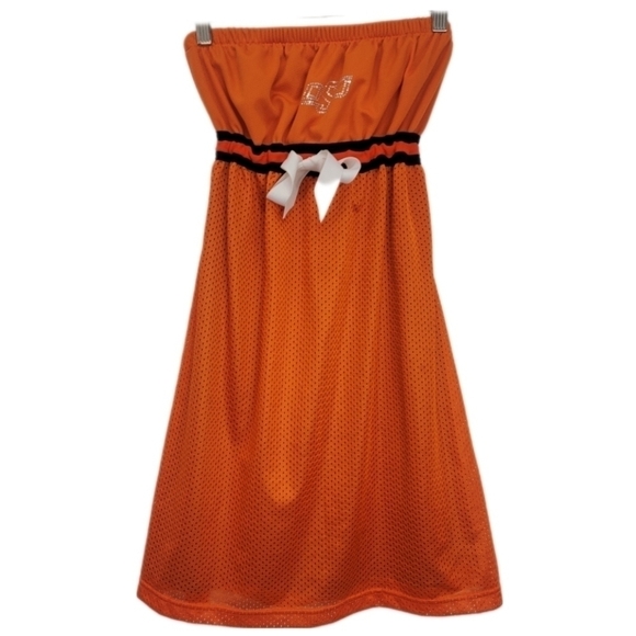 UNIVERSITY OF OKLAHOMA STATE UNIVERSITY LOGO SOLID STRAPLESS DRESS - Picture 1 of 15